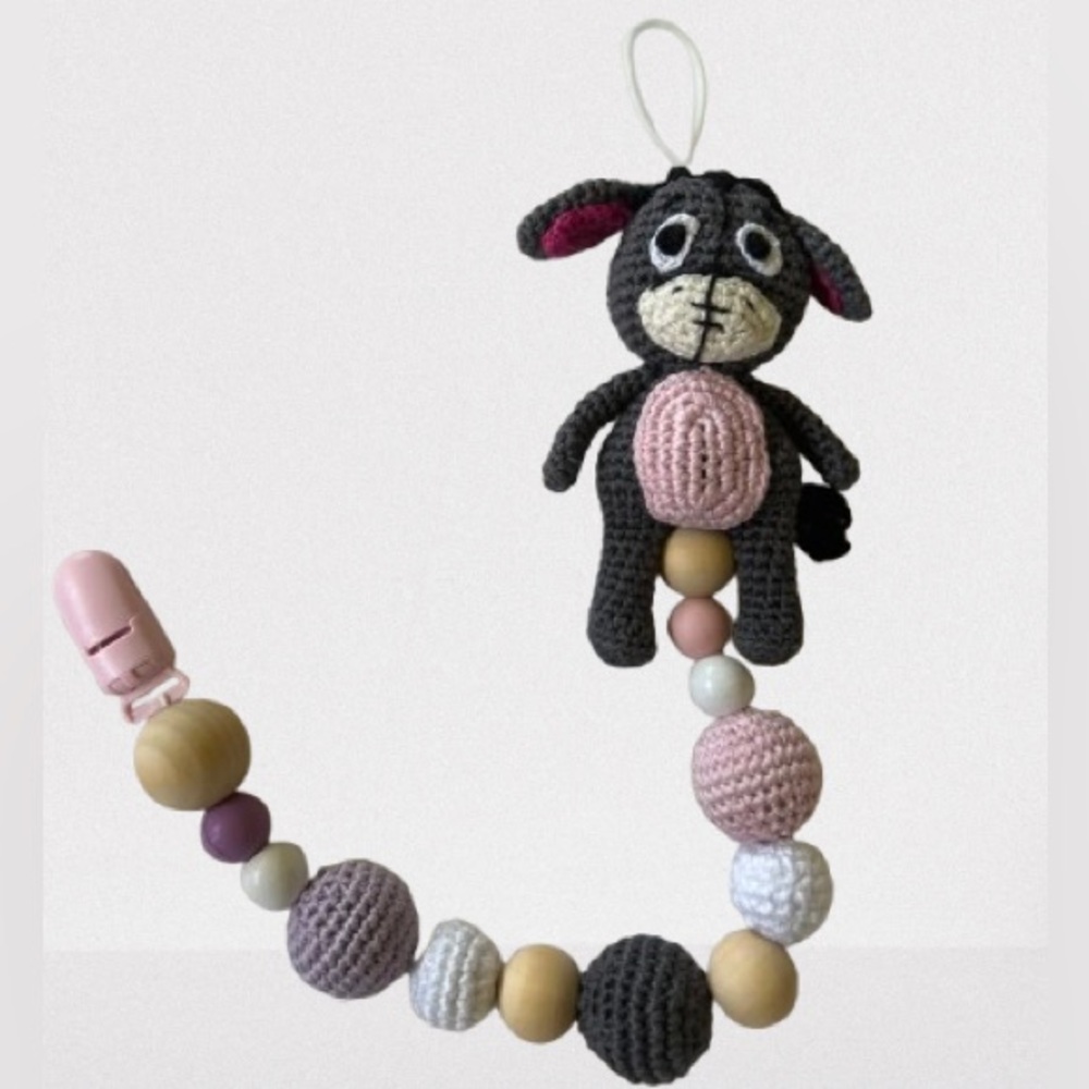 Eeyore Baby Pacifier Holder/Stroller Toy